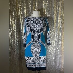 Blue and black dress